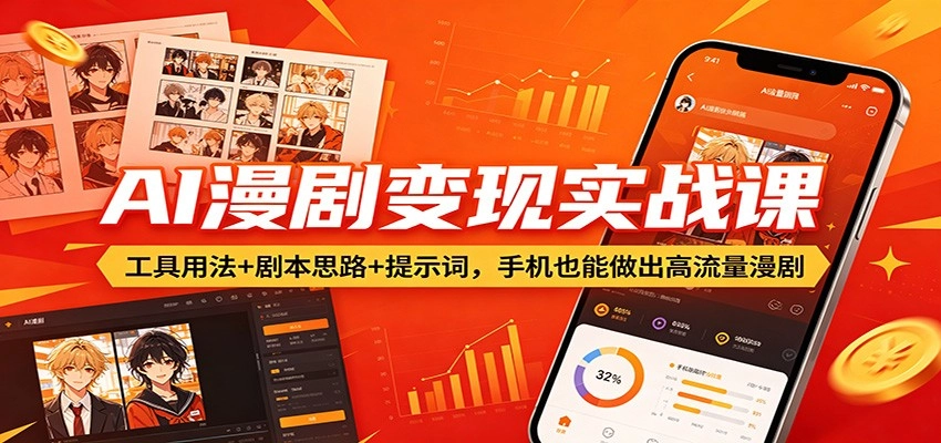 AI漫剧变现实战课：工具用法+剧本思路+提示词，手机也能做出高流量漫剧-黑猫博客