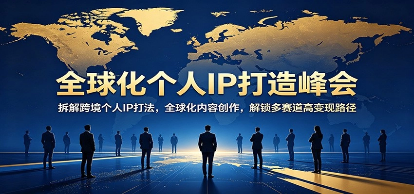 全球化个人IP打造峰会：拆解跨境个人IP打法，全球化内容创作，解锁多赛道高变现路径-黑猫博客