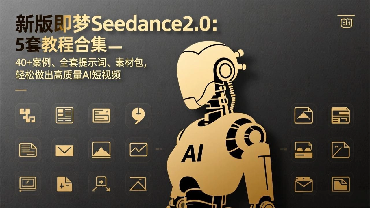 新版即梦Seedance2.0：5套教程合集，40+案例、全套提示词、素材包，轻松做出高质量AI短视频-黑猫博客