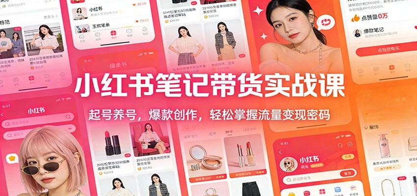 小红书笔记带货实战课：起号养号，爆款创作，轻松掌握流量变现密码-黑猫博客