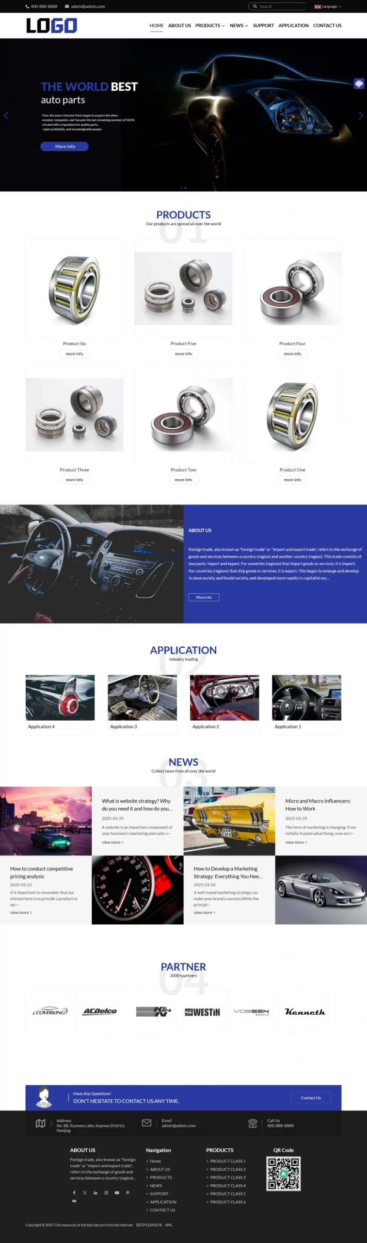 （响应式）中英双语外贸企业网站模板-黑猫博客