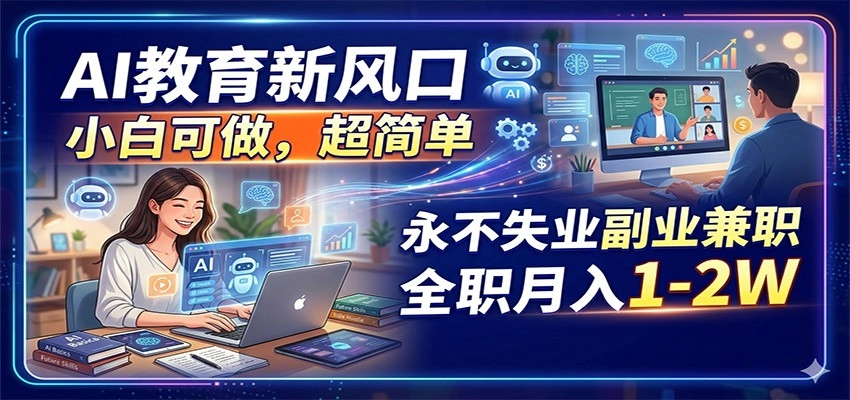 AI教育新风口，小白可做，超简单，永不失业副业兼职 全职月入1-2W-黑猫博客