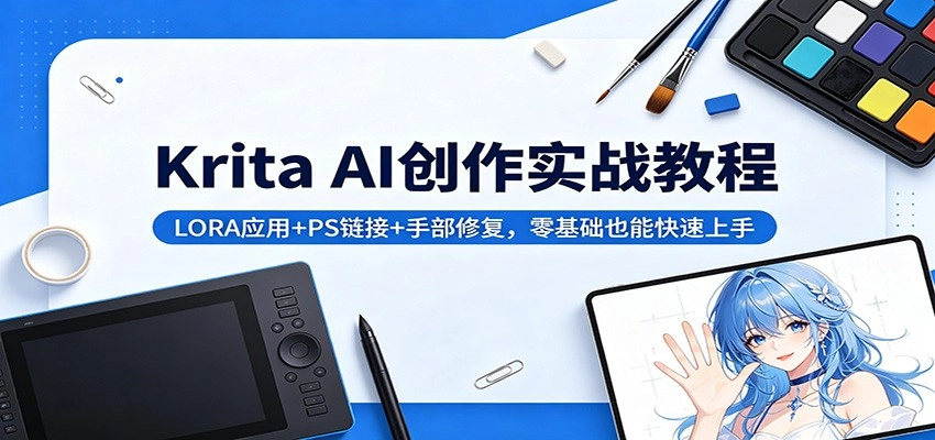 Krita AI创作实战教程：LORA应用+PS链接+手部修复，零基础也能快速上手-黑猫博客