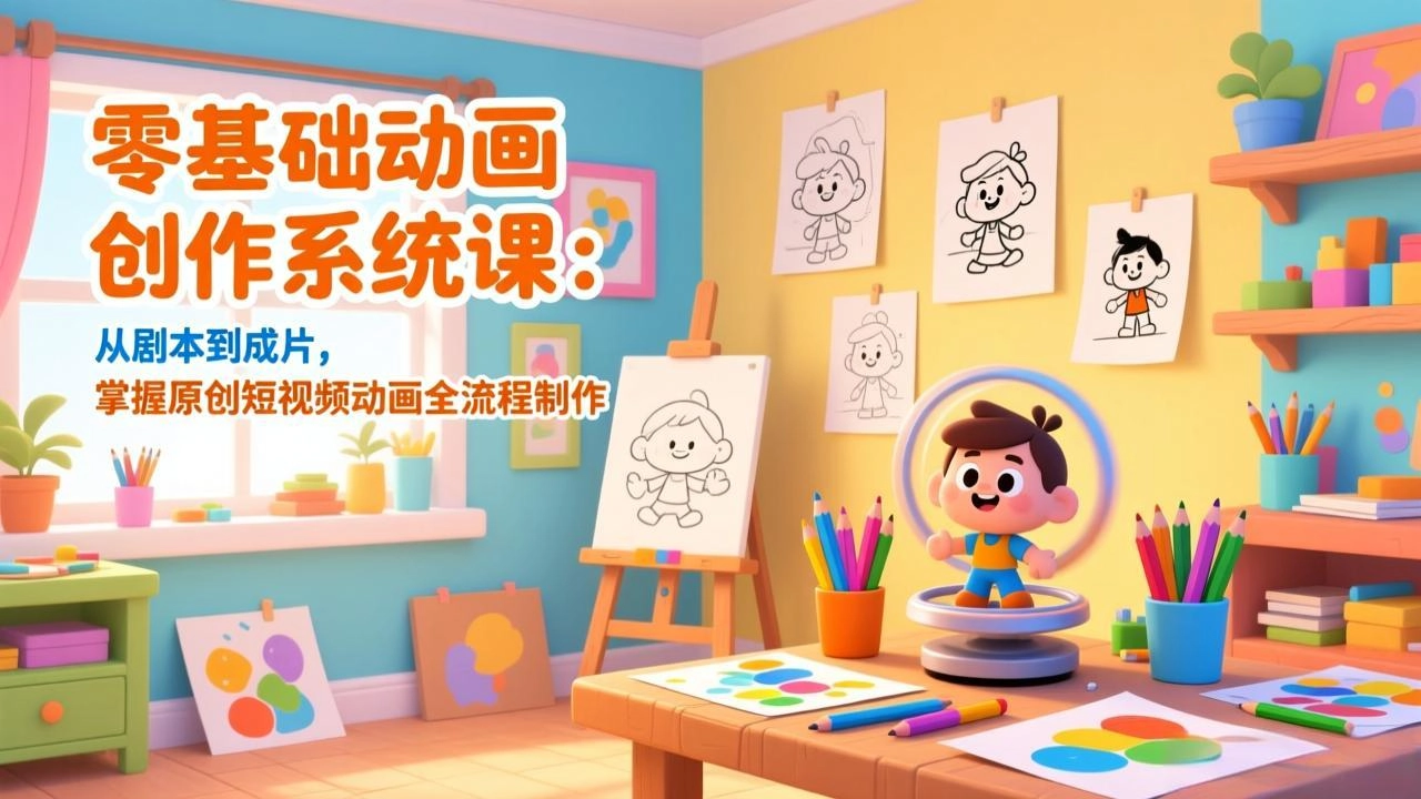 零基础动画创作系统课：从剧本到成片，掌握原创短视频动画全流程制作-黑猫博客