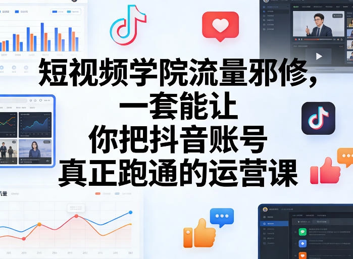 短视频学院流量邪修，一套能让你把抖音账号真正跑通的运营课-黑猫博客