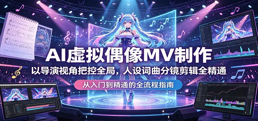 AI虚拟偶像MV制作：以导演视角把控全局，人设词曲分镜剪辑全精通-黑猫博客