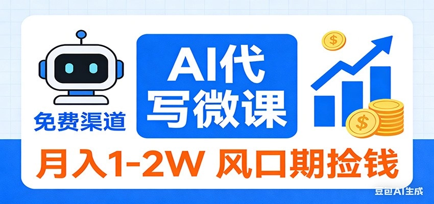 2026告别打工！AI 代写微课，提供免费渠道，月入 1-2W 风口期捡钱-黑猫博客