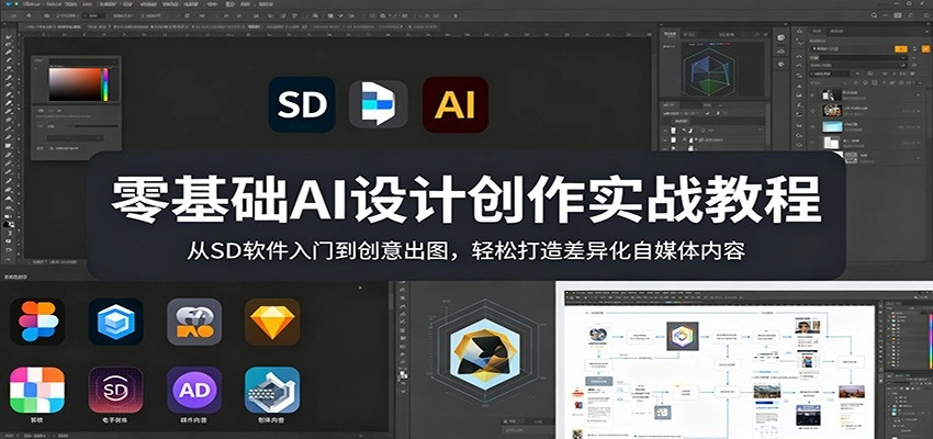 零基础AI设计创作实战教程：从SD软件入门到创意出图，轻松打造差异化自媒体内容-黑猫博客