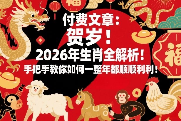 付费文章：贺岁！2026年生肖全解析！手把手教你如何一整年都顺顺利利！-黑猫博客