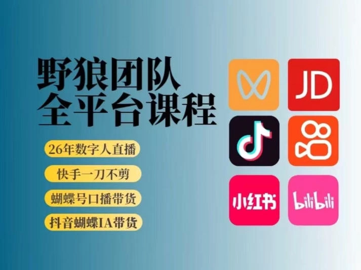 野狼团队2026新版全平台短视频带货教学，打开流量突破口，开始Ai带货(更新26年3月)-黑猫博客