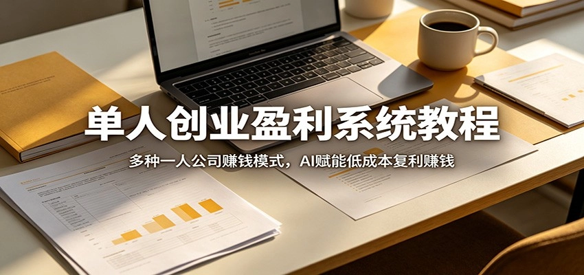单人创业盈利系统教程：多种一人公司赚钱模式，AI赋能低成本复利赚钱-黑猫博客