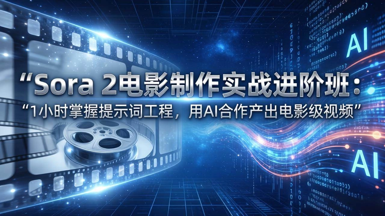 （17679期）Sora 2电影制作实战进阶班：1小时掌握提示词工程，用AI合作产出电影级视频-黑猫博客
