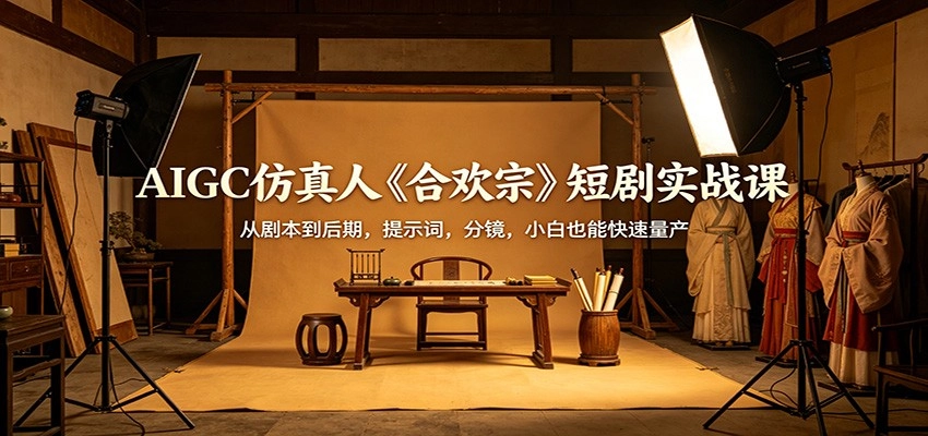 AIGC仿真人《合欢宗》短剧实战课：从剧本到后期，提示词，分镜，小白也能快速量产-黑猫博客