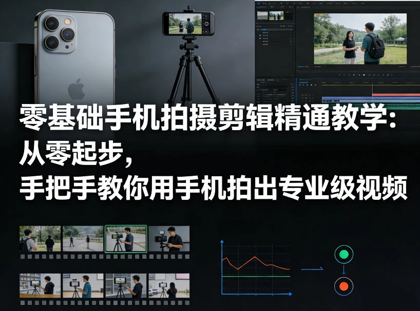 零基础手机拍摄剪辑精通教学：从零起步，手把手教你用手机拍出专业级视频-黑猫博客