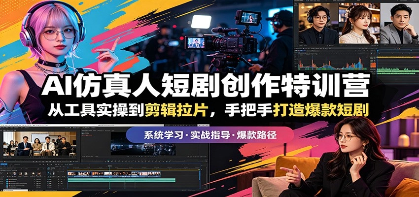 AI仿真人短剧创作特训营：从工具实操到剪辑拉片，手把手打造爆款短剧-黑猫博客