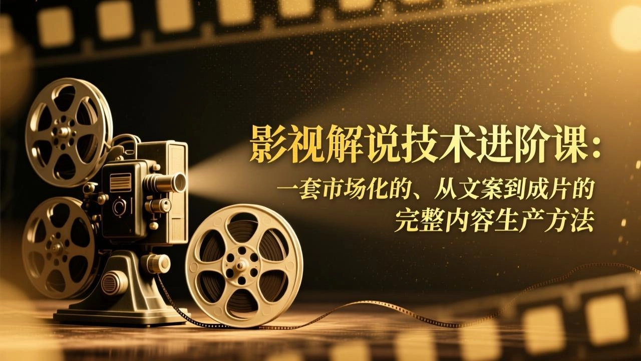 影视解说技术进阶课：一套市场化的、从文案到成片的完整内容生产方法-黑猫博客