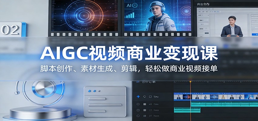 AIGC视频商业变现课：脚本创作、素材生成、剪辑，轻松做商业视频接单-黑猫博客