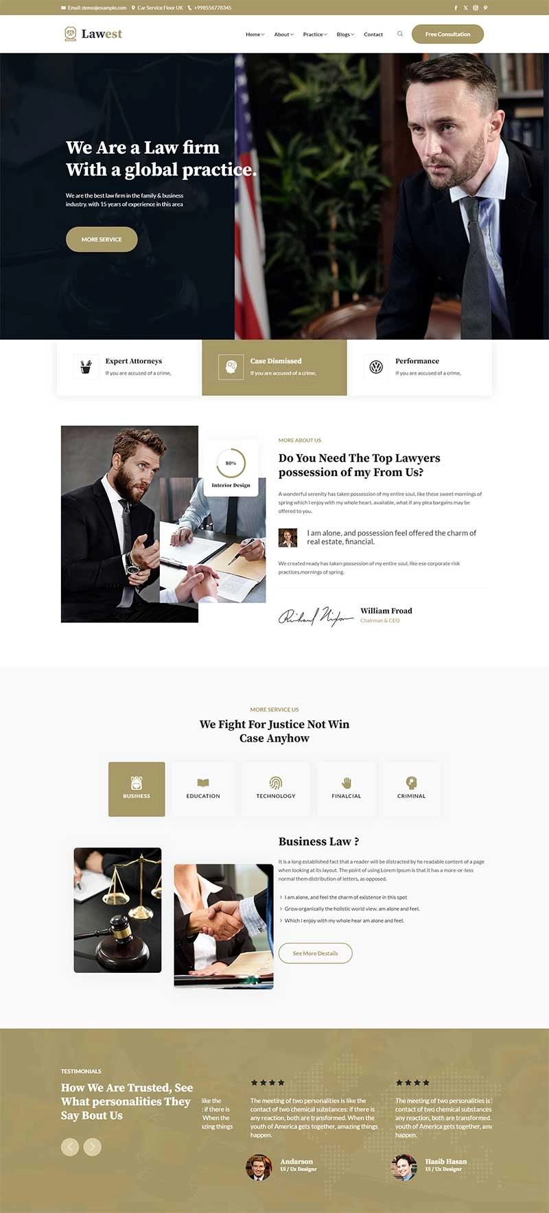 响应式律师事务所静态网页模板-黑猫博客
