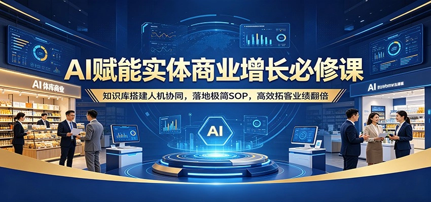 AI赋能实体商业增长必修课：知识库搭建人机协同，落地极简SOP，高效拓客业绩翻倍-黑猫博客