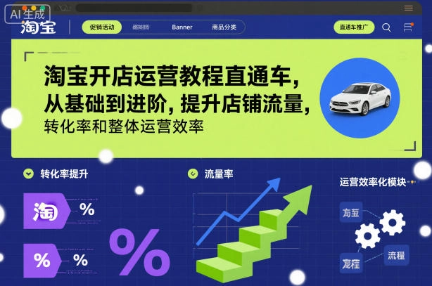 淘宝开店运营教程直通车，从基础到进阶，提升店铺流量，转化率和整体运营效率（更新26年3月）-黑猫博客