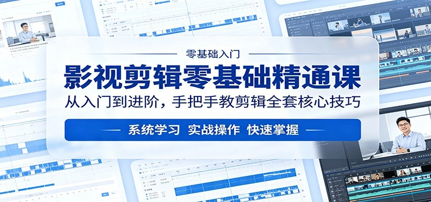 影视剪辑零基础精通课：从入门到进阶，手把手教剪辑全套核心技巧-黑猫博客