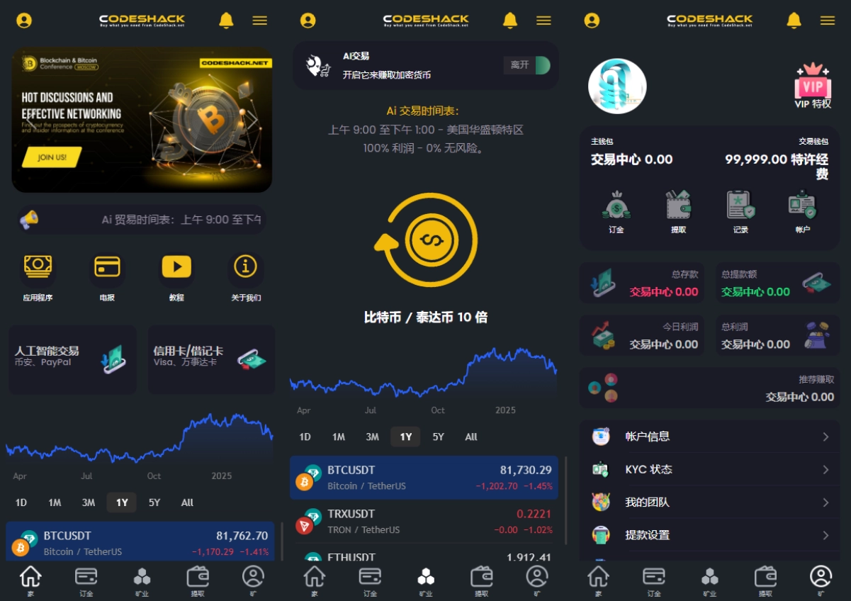 AI 量化投资 + 区块链理财交易所源码（海外版）-黑猫博客