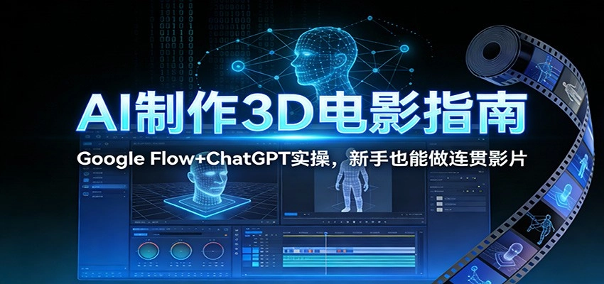 AI制作3D电影指南：Google Flow+ChatGPT实操，新手也能做连贯影片-黑猫博客