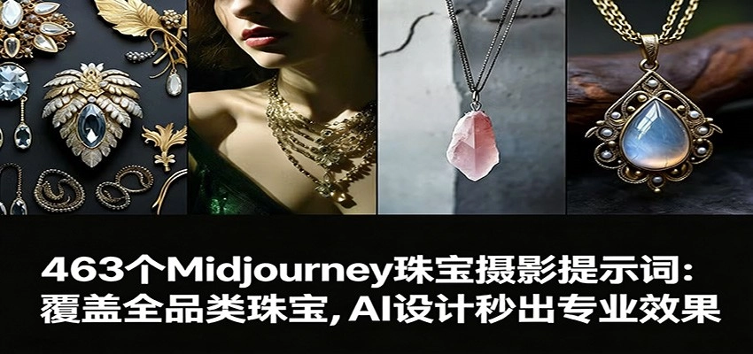 463个Midjourney珠宝摄影提示词：覆盖全品类珠宝，AI设计秒出专业效果-黑猫博客