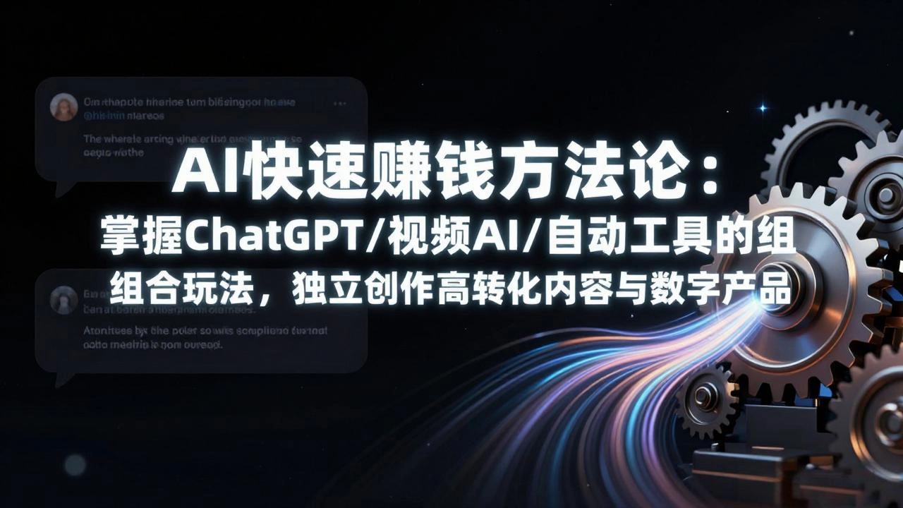 AI快速赚钱方法论：掌握ChatGPT/视频AI/自动化工具的组合玩法，独立创作高转化内容与数字产品-黑猫博客