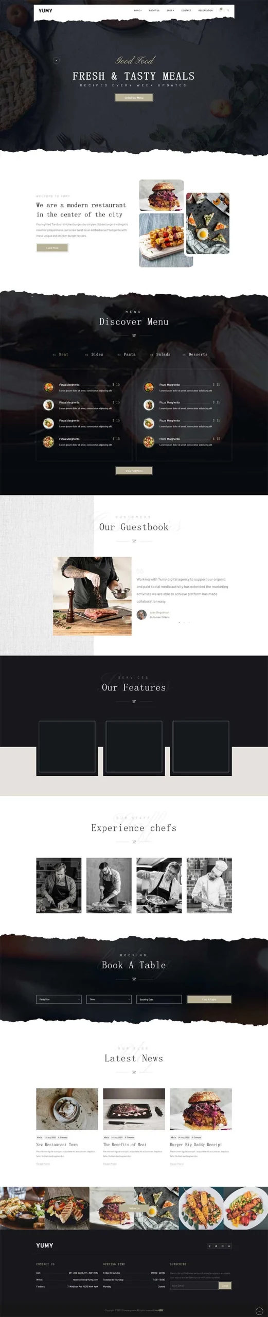 黑色高端私人厨房餐饮类html模板-黑猫博客