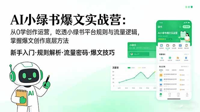 （17670期）AI 小绿书爆文实战营：从0学创作运营，吃透小绿书平台规则与流量逻辑，掌握爆文创作底层方法-黑猫博客