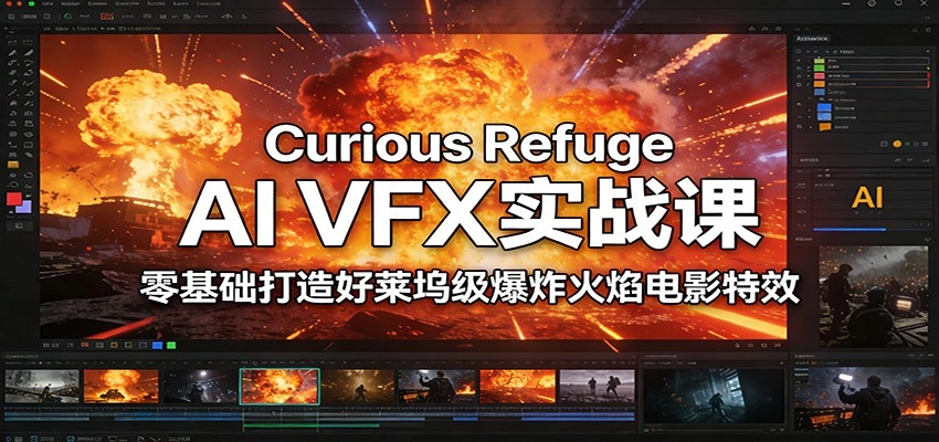 Curious Refuge AI VFX实战课，零基础打造好莱坞级爆炸火焰电影特效-黑猫博客