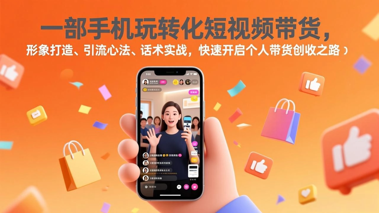 一部手机玩转化短视频带货，形象打造、引流心法、话术实战，快速开启个人带货创收之路-黑猫博客