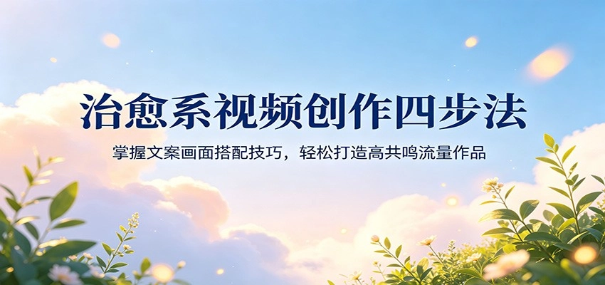 治愈系视频创作四步法：掌握文案画面搭配技巧，轻松打造高共鸣流量作品-黑猫博客