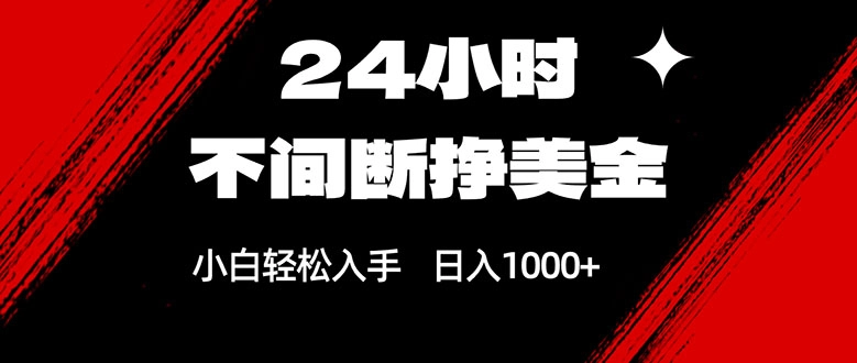 24小时不间断挣美金，小白轻松上手，日入1000+-黑猫博客