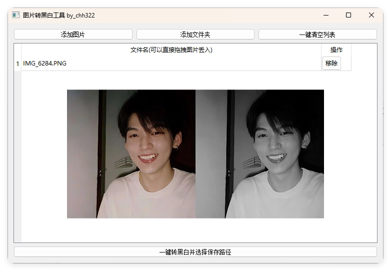 图片批量转黑白添水印工具-黑猫博客