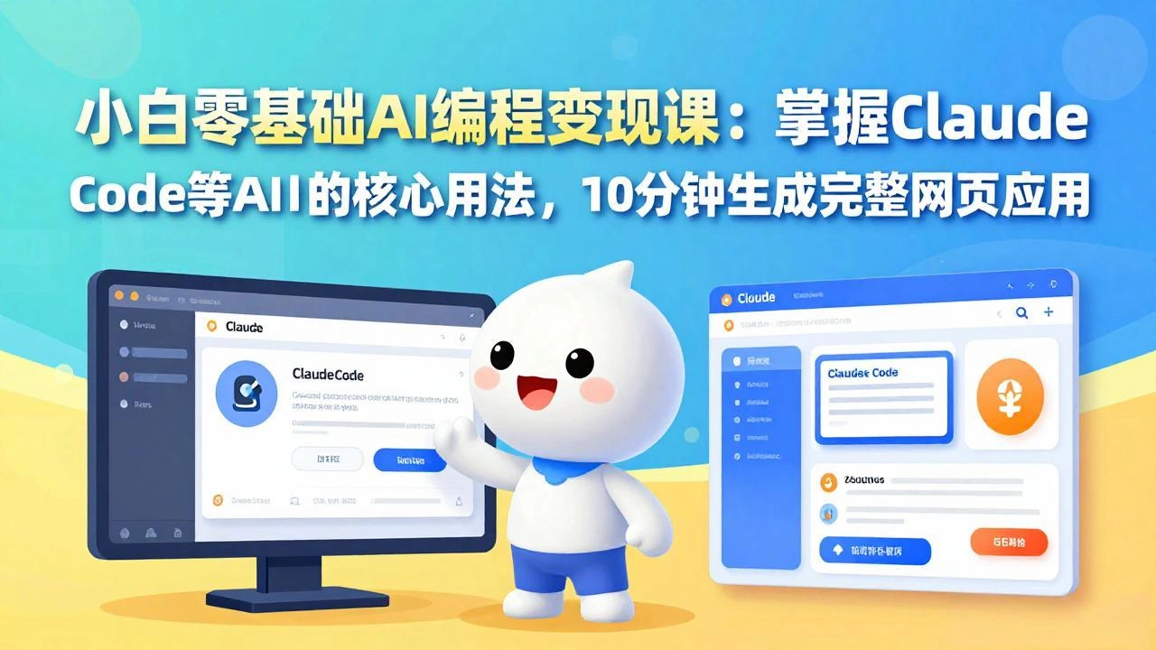 小白零基础AI编程变现课：掌握Claude Code等AI工具的核心用法，10分钟生成完整网页应用-黑猫博客