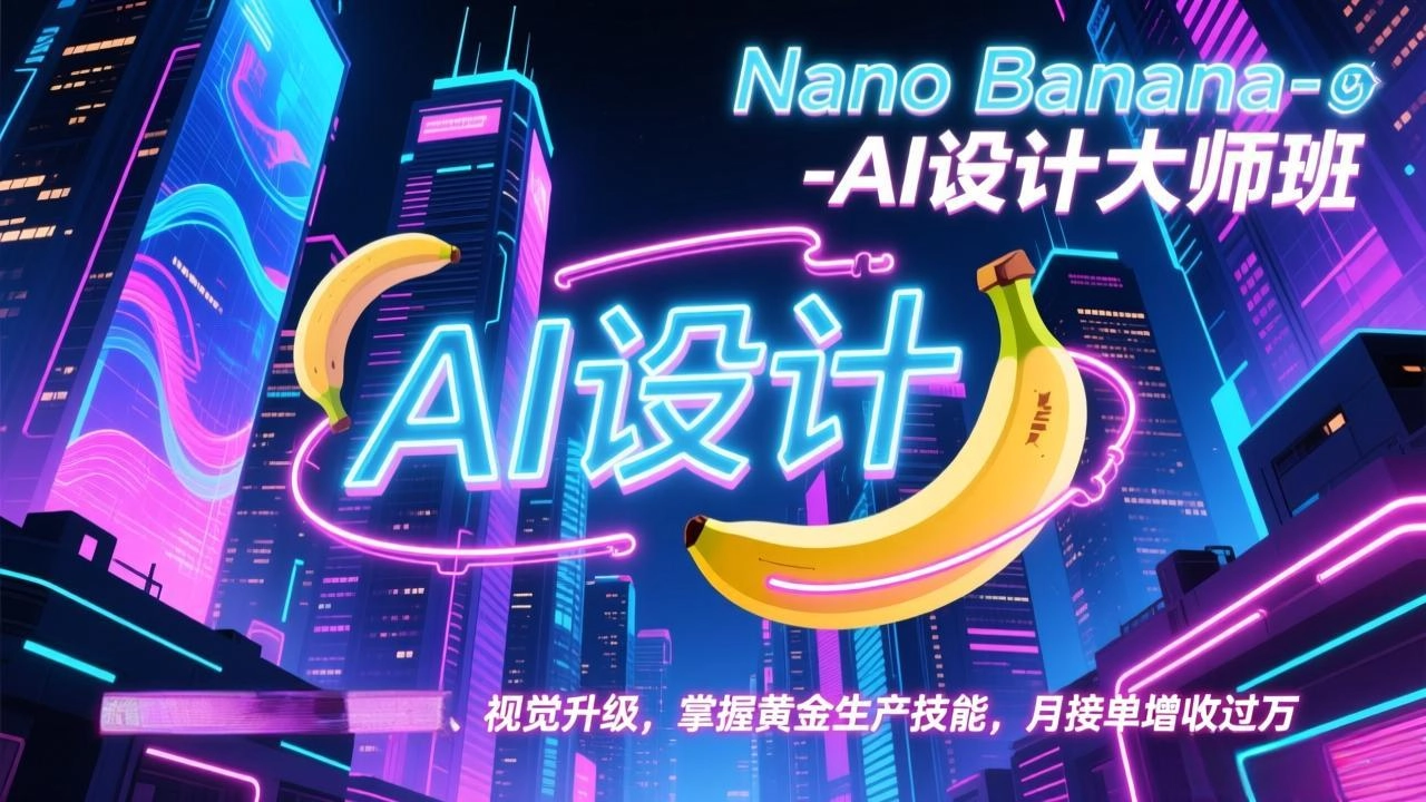 Nano Banana-AI设计大师班，修图合成、广告创作、视觉升级，掌握黄金生产技能，月接单增收过万-黑猫博客