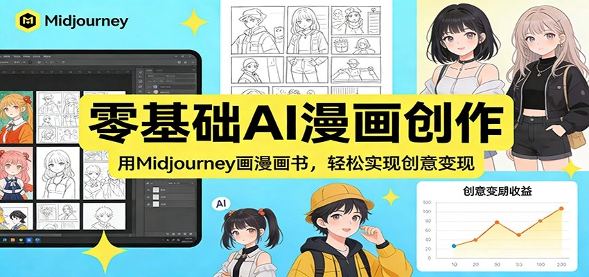 零基础AI漫画创作：用Midjourney画漫画书，轻松实现创意变现-黑猫博客