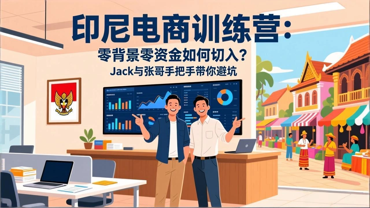 印尼电商训练营：零背景零资金如何切入？Jack与张哥手把手带你避坑-黑猫博客