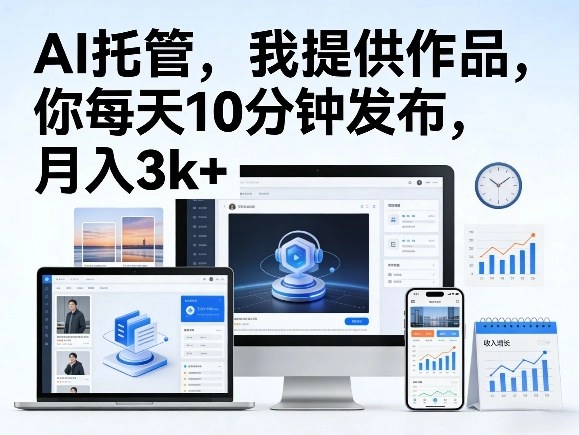 公众号AI托管，我提供作品，你每天10分钟发布，月入3k+【揭秘】-黑猫博客