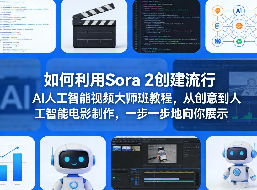 如何利用Sora 2创建流行AI人工智能视频大师班教程，从创意到人工智能电影制作，一步一步地向你展示-黑猫博客